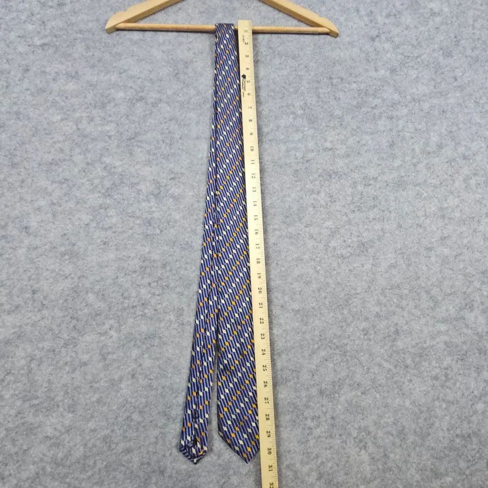 John W Nordstrom 100% Silk Neck Tie Blue Geometric Italy 62x3.75 Textured Preppy